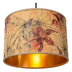 pendant luminaire TANSELLE round E27 IP20, gold matt, brass, multicolour
