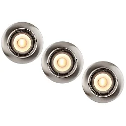 LED Einbaustrahler FOCUS, Ø 8,1 cm, GU10, 3x5W, 3000K, 3er Set, dimmbar