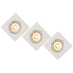 LED Einbaustrahler FOCUS, GU10, 3x5W, 3000K, 3er Set, dimmbar, weiß
