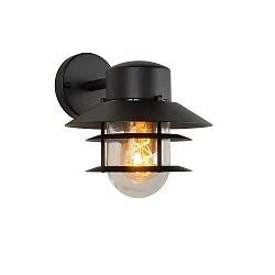 outdoor wall luminaire ZICO round, direct E27 IP44, black dimmable