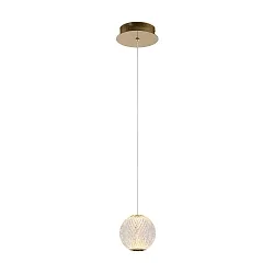 pendant luminaire CINTRA round IP20, gold matt, brass, transparent 