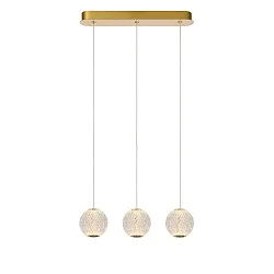 pendant luminaire CINTRA square IP20, gold matt, brass, transparent 