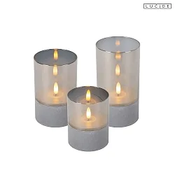 table lamp VELAS set of 3 IP20, grey, smoky colour 