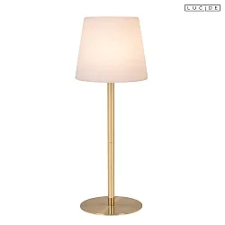 battery table lamp TYON with USB connection, with touch dimmer IP65, gold matt, brass dimmable