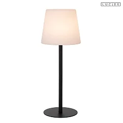 battery table lamp TYON with USB connection, with touch dimmer IP65, black matt dimmable