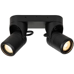 Outdoor Wandstrahler NIORT, 2xGU10, IP44, schwarz
