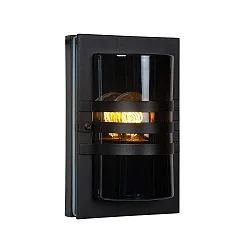 Outdoor Wandleuchte PRIVAS, 1xE27, IP44, 15x11x24 cm, schwarz