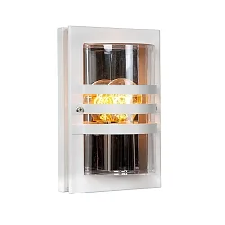 wall luminaire PRIVAS 5 flames, square E27 IP44, transparent, white