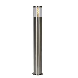 Pollerleuchte FEDOR, IP44, zylindrisch, 79cm, E27, PVC klar / Stahl, chrom matt