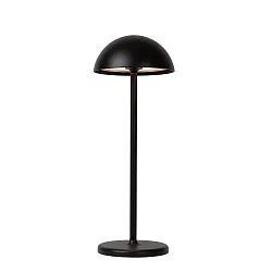 battery table lamp JOY with USB connection, with touch dimmer IP54, mat, black dimmable