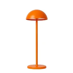 battery table lamp JOY with USB connection, with touch dimmer IP54, mat, orange dimmable