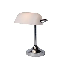 table lamp BANKER square E14 IP20, chrome, white