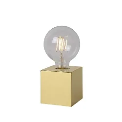 table lamp CUBICO square E27 IP20, gold, transparent 
