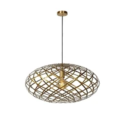 pendant luminaire WOLFRAM oval E27 IP20, gold matt, brass, black
