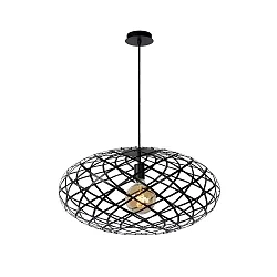 pendant luminaire WOLFRAM oval E27 IP20, black