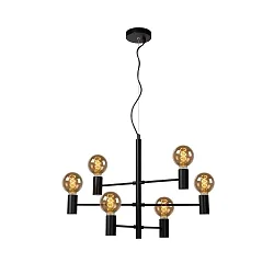 pendant luminaire LEANNE 6 flames, round E27 IP20, black
