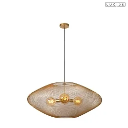 pendant luminaire MESH E27 IP20, brass, black dimmable