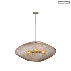 pendant luminaire MESH E27 IP20, brass, black dimmable