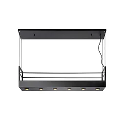 pendant luminaire MIRAVELLE 6 flames, square GU10 IP20, black