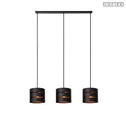 pendant luminaire ROSAS 3 flames E27 IP20, brass, black dimmable