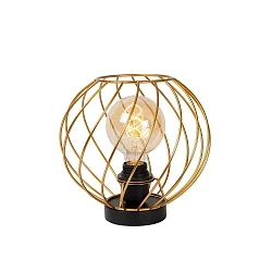 table lamp DANZA round E27 IP20, gold matt, brass, black 