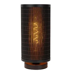 table lamp TAGALOG round E27 IP20, wood, black 
