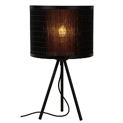 table lamp TAGALOG round E27 IP20, wood, black 