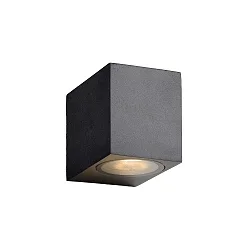 LED Outdoor Wandstrahler ZORA, IP44, eckig, 1-flammig, Down, inkl. GU10 LED 5W 3000K (dimmbar), schwarz