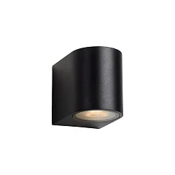 LED Outdoor Wandstrahler ZORA, IP44, halbrund, 1-flammig, Down, inkl. GU10 LED 5W 3000K (dimmbar), schwarz