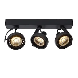 spot DORIAN LED 3 flames, round GU10 IP20, black dimmable
