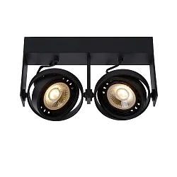 spot GRIFFON LED 2 flames, square GU10 IP20, black dimmable