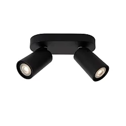 spot XYRUS LED 2 flames, oval GU10 IP20, black dimmable