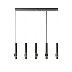 pendant luminaire MARGARY 5 flames IP20, black dimmable