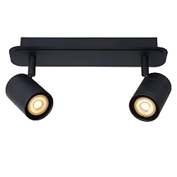 LED Deckenstrahler LENNERT Badezimmerleuchte, GU10, 2x5W, 3000K, dimmbar, IP44, schwarz