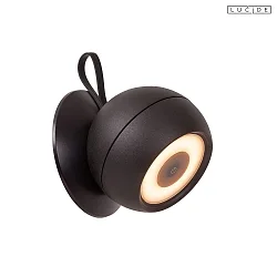 battery wall luminaire LUNEX swivelling, rotatable IP54, black dimmable