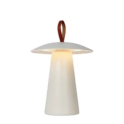 LA DONNA - Akku Tischleuchte Außen, Ø 19,7 cm, 1x2W, 2700K, IP54, dimmbar, weiß