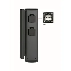 Steckdosensäule mit Erdungsstift POWERPOINT, Typ F - EUR/RUS-Norm, Ø 10 cm, IP44, Anthrazit