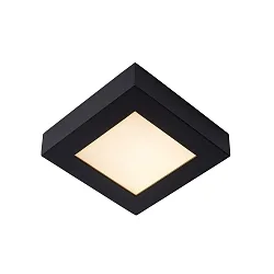 LED Deckenleuchte BRICE Badleuchte, 1x15W, 3000K, IP44, eckig, dimmbar, schwarz