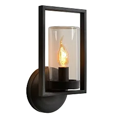 LED Outdoor Wandleuchte NISPEN, 1xE14, IP44, schwarz
