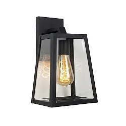 LED Outdoor Wandleuchte MATSLOT, 1xE27, IP23, 18x16,5x30,5 cm, schwarz