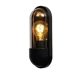 wall luminaire CAPSULE oval E27 IP54, black, transparent