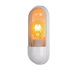 wall luminaire CAPSULE oval E27 IP54, transparent, white