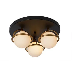 ceiling luminaire ISOBEL 3 flames, round G9 IP44, opal, black