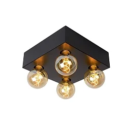 ceiling luminaire SURTUS 4 flames, square E27 IP20, black