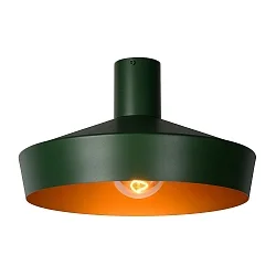 ceiling luminaire CARDIFF round E27 IP20, green, gold matt, brass