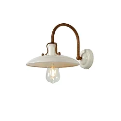 wall luminaire ROEMER round E27 IP20, beige, rust