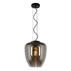 pendant luminaire FLORIEN oval E27 IP20, smoky colour dimmable
