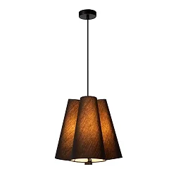 pendant luminaire GREGORY square E27 IP20, black