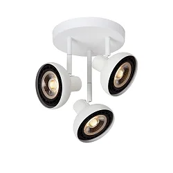 Deckenstrahler SENSAS, 3-flammig, Ø 25,8cm, 3x GU10, IP20, dimmbar, weiß