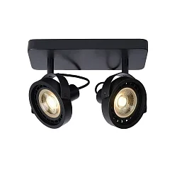 spot TALA LED 2 flames, square GU10 IP20, black dimmable